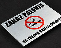 aluminiowa tabliczka informacyjna zakaz palenia