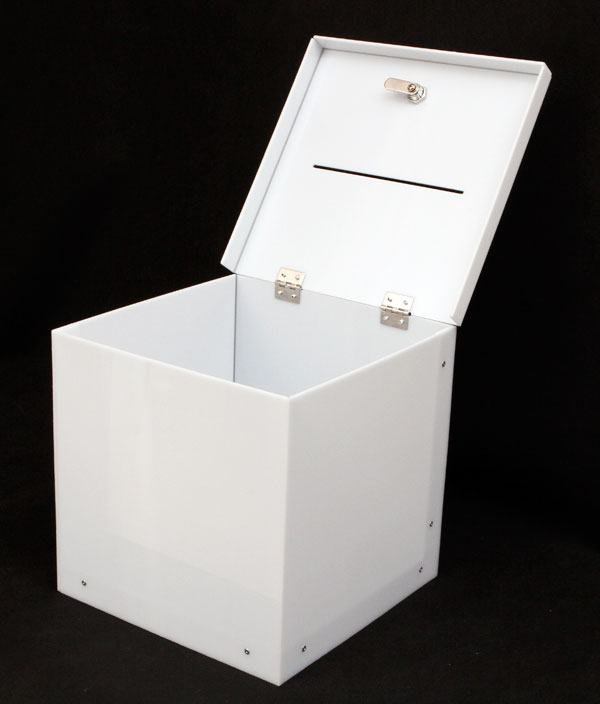 pudełko urna z białego poliwęglanu
